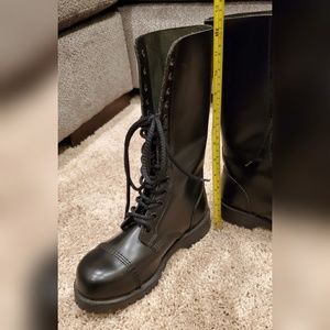 Leather Steel Toe Combat Boots 